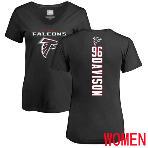 Atlanta Falcons Black Women Tyeler Davison Backer NFL Football #96 T Shirt